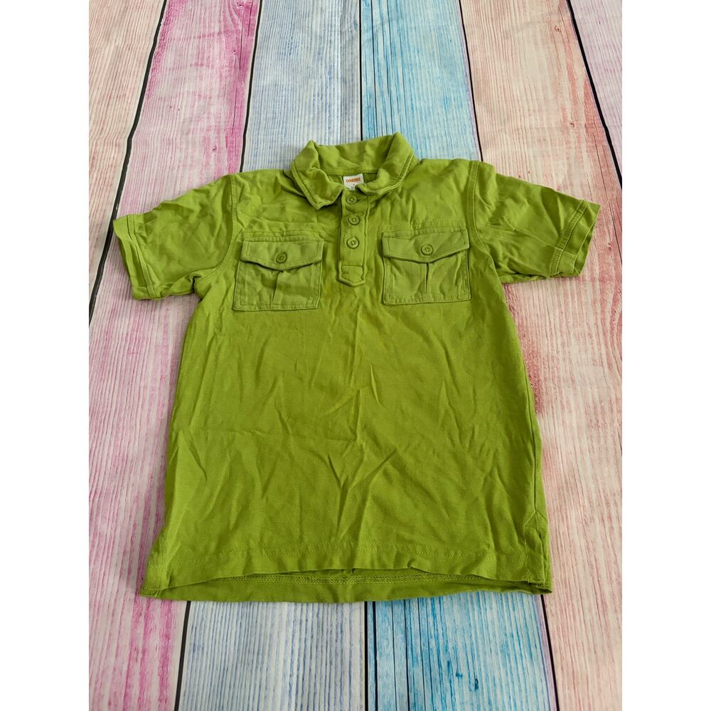 Gymboree Size 6 Green Polo Shirt Boys Double Pocket 100% Cotton